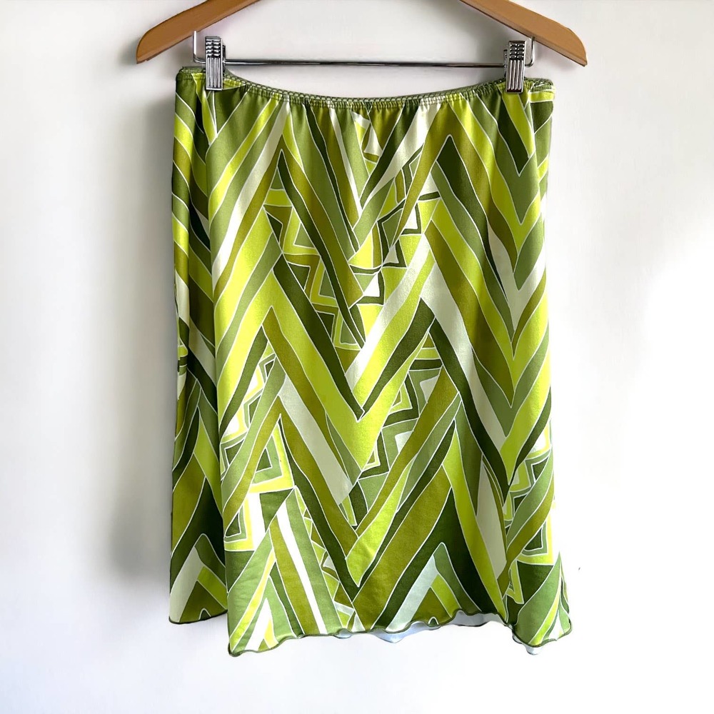 Vintage green geometric skirt, size L